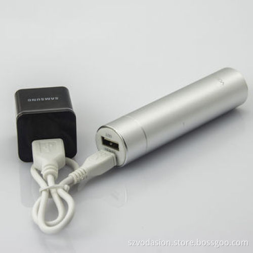 New Lipstick External Style Power Bank, 2600mAh Capacity, Rechargeable with Stainless Steel Design